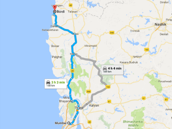 मुंबई से बोर्डी का रूट