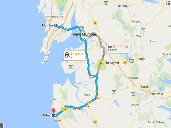 मुंबई से अलीबाग का रूट
